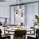 Modern Amber Glass Globe Pendant Light