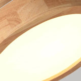Modern Wooden Flush Mount Ceiling Light with Warm LED Glow