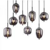 Modern Smoked Glass Cluster Pendant Light