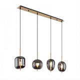 Modern Smoked Glass Cluster Pendant Light