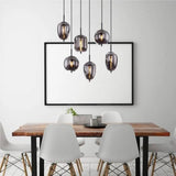 Modern Smoked Glass Cluster Pendant Light