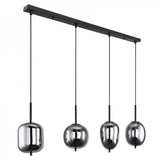 Modern Smoked Glass Cluster Pendant Light