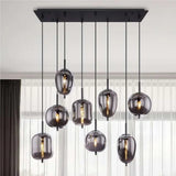 Modern Smoked Glass Cluster Pendant Light