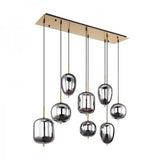 Modern Smoked Glass Cluster Pendant Light