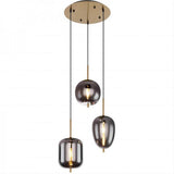 Modern Smoked Glass Cluster Pendant Light