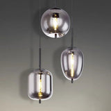 Modern Smoked Glass Cluster Pendant Light