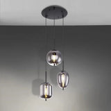 Modern Smoked Glass Cluster Pendant Light