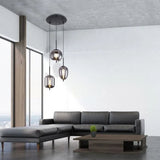 Modern Smoked Glass Cluster Pendant Light